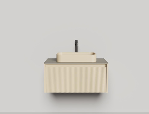 Подвесная тумба Domino 800, эмаль, фрезерованный фасад — фото 2
