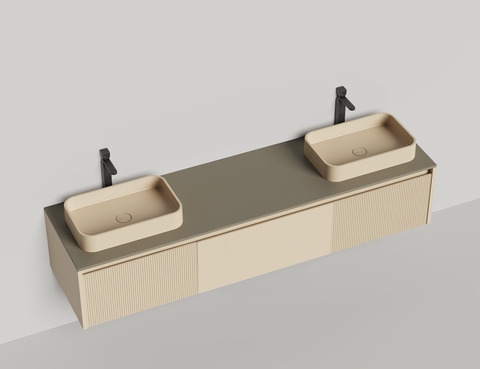 Подвесная тумба Domino 2000, эмаль, для двух раковин, гладкий фасад — фото 15
