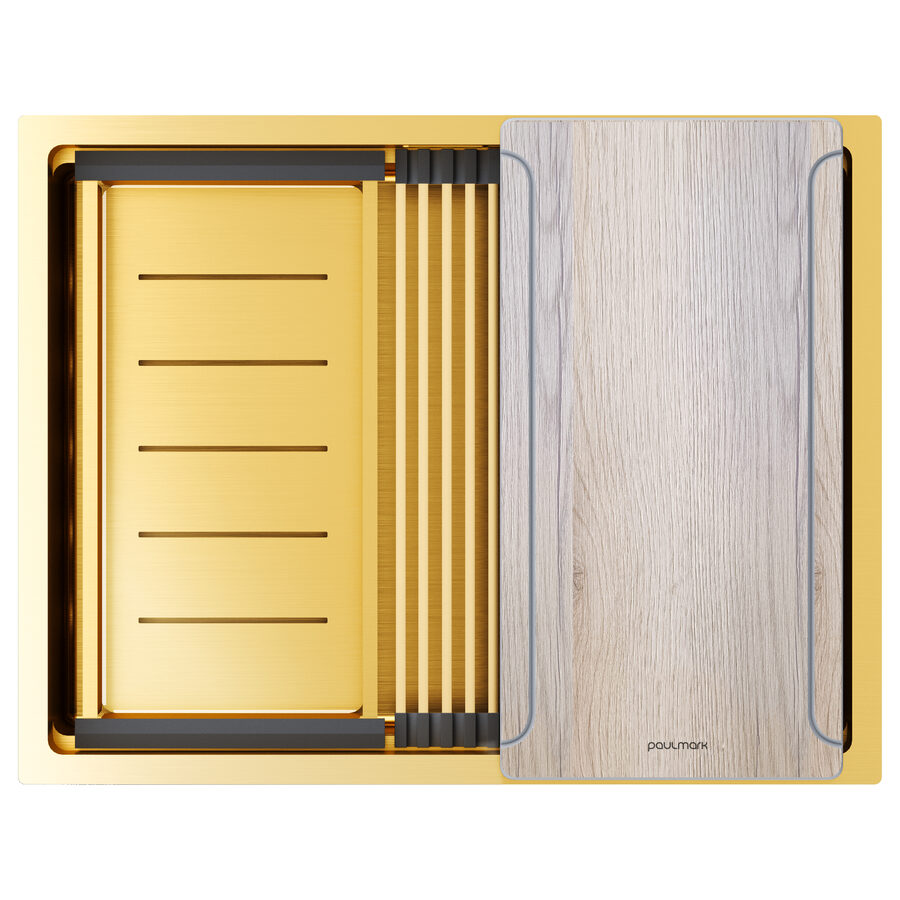 NEXT-MULTI SINK 58 UNI, брашированное золото, 580х450 мм